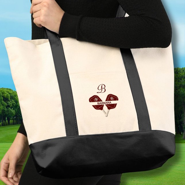 Bolso De Tela Pickleball Gal Glam Personalizado Monograma (Subido por el creador)