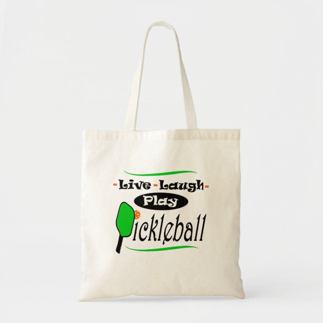 Bolso De Tela Pickleball Gift Live Laurel Play Pickle Ball (Frente)