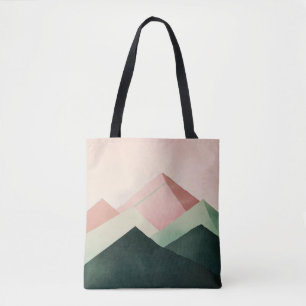 Bolso De Tela Pico Pastel – Paisaje Geométrico de Montaña #1