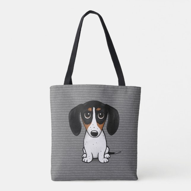 Bolso De Tela Piebald Dachshund Cute Cuppy Dog Tote Bag (Reverso)