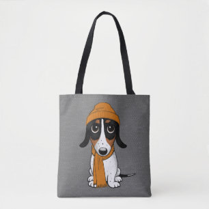 Bolso De Tela Piebald Dachshund Cute Hipster Dog