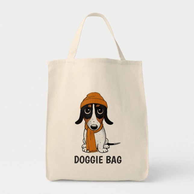 Bolso De Tela Piebald Dachshund | Perro Cute Hipster (Frente)