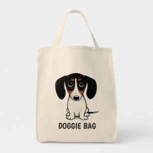 Bolso De Tela Piebald Dachshund  Personalizado de Perro Cachorro