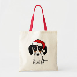 Bolso De Tela Piebald Dachshund Santa Cute Perro Wiener