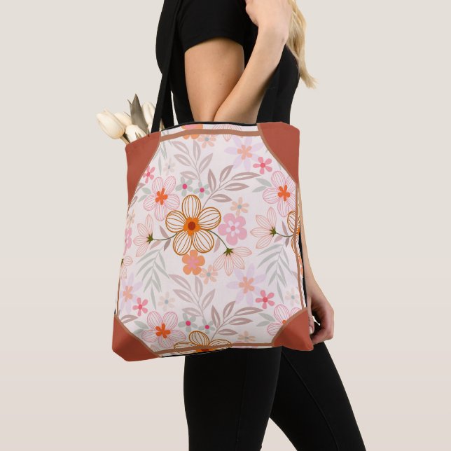 Bolso De Tela Piedra Angular Flor Orange (Detalle)