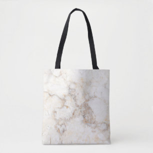 Bolso De Tela Piedra Beige Y Mármol Blanco
