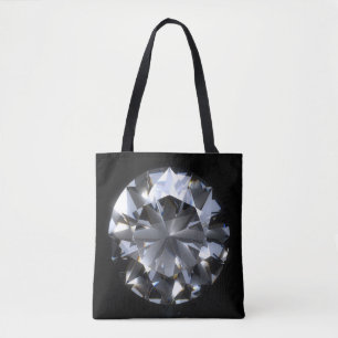 Bolso De Tela Piedra de diamante: destello del espacio negro.