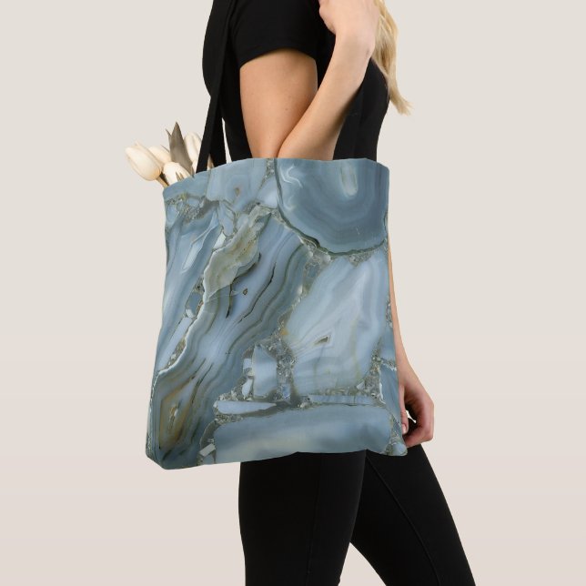 Bolso De Tela Piedra de mármol azul (Detalle)