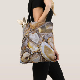 Bolso De Tela Piedras de Geode pulido