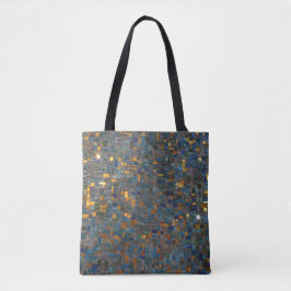 Bolso De Tela Piedras del mosaico en azul y oro