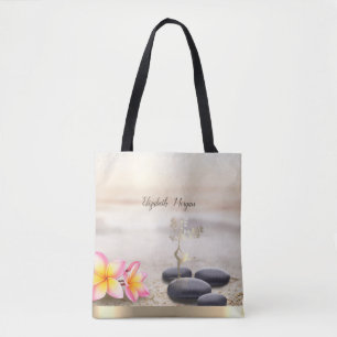 Bolso De Tela Piedras Zen, flores, silueta de mujeres de árbol d