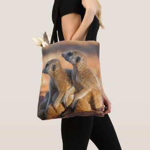Bolso De Tela Piel de Meerkats del bebé bajo sus padres