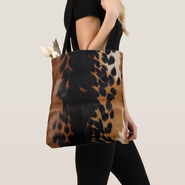 Bolso De Tela Piel de vaca Black Brown Gold (Detalle)