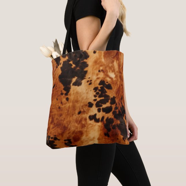 Bolso De Tela Piel de vaca de Western Brown (Detalle)