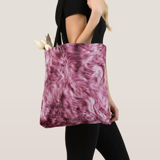 Bolso De Tela Piel falsa rosa profunda (Detalle)