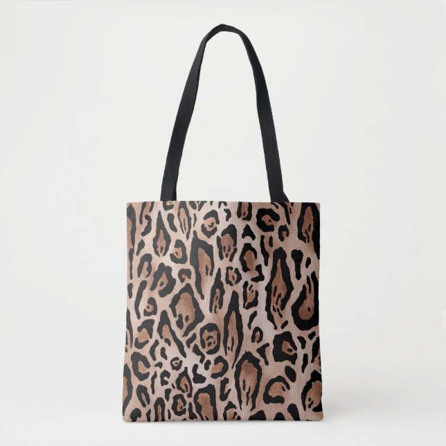 Bolso De Tela Piel leopardo: patrón sin costuras. (Anverso)