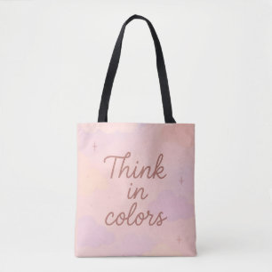 Bolso De Tela Piensa en Colores – Estética Pastel Motivacional