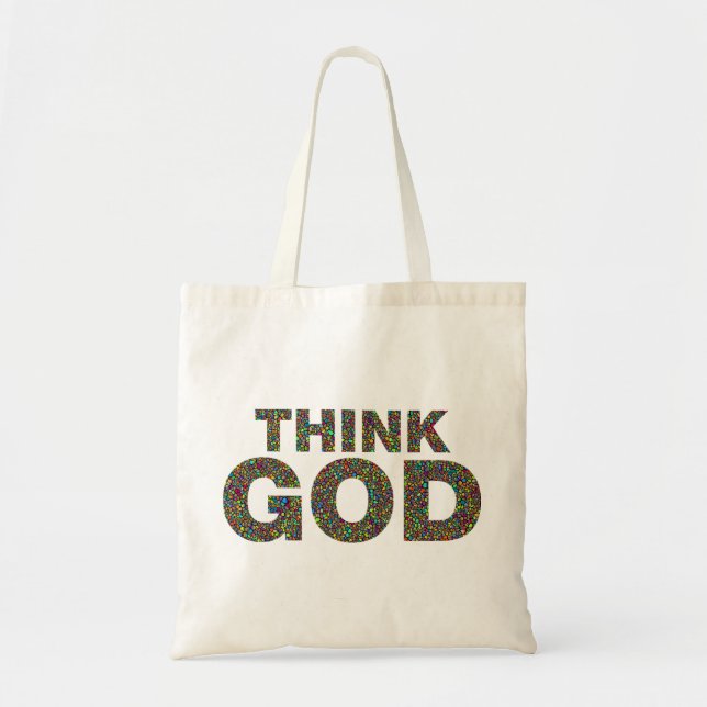 Bolso De Tela Piensa en Dios Dieu Cadeau idée de cadeau (Frente)