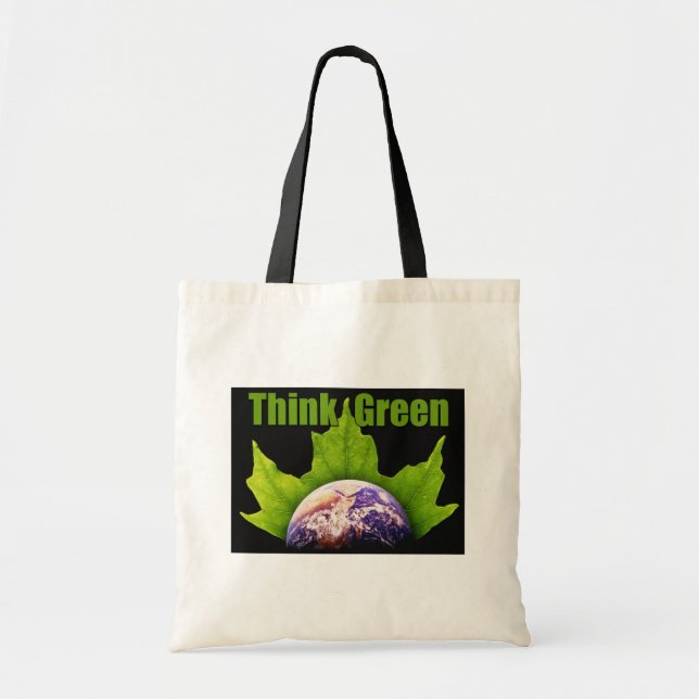 Bolso De Tela Piense el totebag verde (Frente)