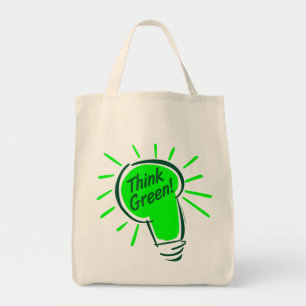 Bolso De Tela ¡Piense el verde! Tote orgánico del ultramarinos