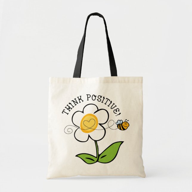 Bolso De Tela Piense la abeja positiva (Frente)