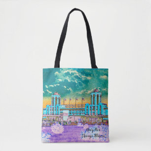 Bolso De Tela Pier naval Chicago 1920's Watercolor Art Windy Cit