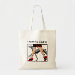 Bolso De Tela Piernas Art Deco Mujeres Greyhound Whippet Dog R
