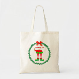 Bolso De Tela Piernas de elfo de Navidad en rayas rojas y blanca