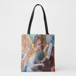 Bolso De Tela Pierre Auguste Renoir - Jóvenes Chicas en el piano