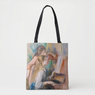 Bolso De Tela Pierre Auguste Renoir - Jóvenes Chicas en el piano