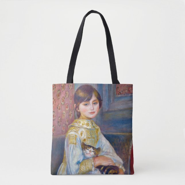 Bolso De Tela Pierre-Auguste Renoir - Niño con gato (Anverso)