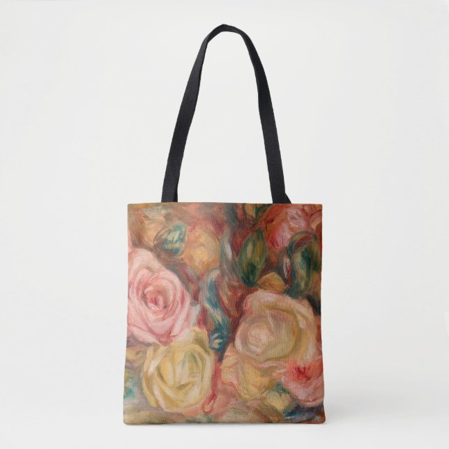 Bolso De Tela Pierre-Auguste Renoir - Rosas (Anverso)