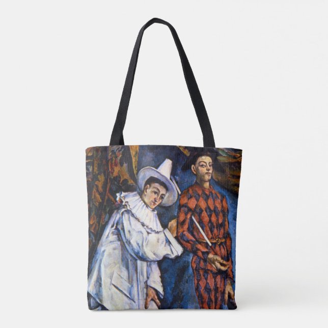 Bolso De Tela Pierrot y Arlequín, Mardi Gras de Paul Cézanne (Reverso)
