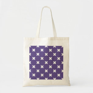 Bolso De Tela Pies de cruz blanca sobre ultravioleta