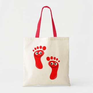 Bolso De Tela Pies rojos felices