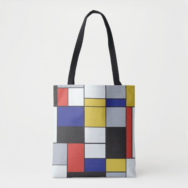 Bolso De Tela Piet Mondrian - Composición Geométrica Abstracta (Anverso)