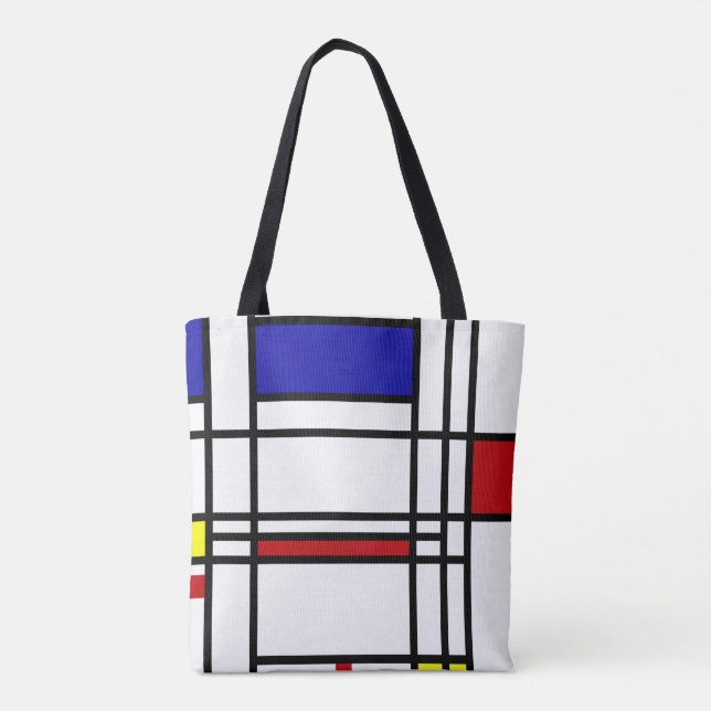 Bolso De Tela Piet Mondrian , “ Composition No.10 ” (Reverso)
