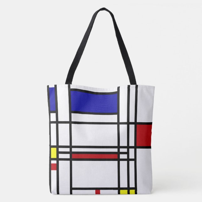 Bolso De Tela Piet Mondrian , “ Composition No.10 ” (Reverso)