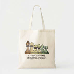 Bolso De Tela Piezas de ajedrez retro en problemas en una cita d