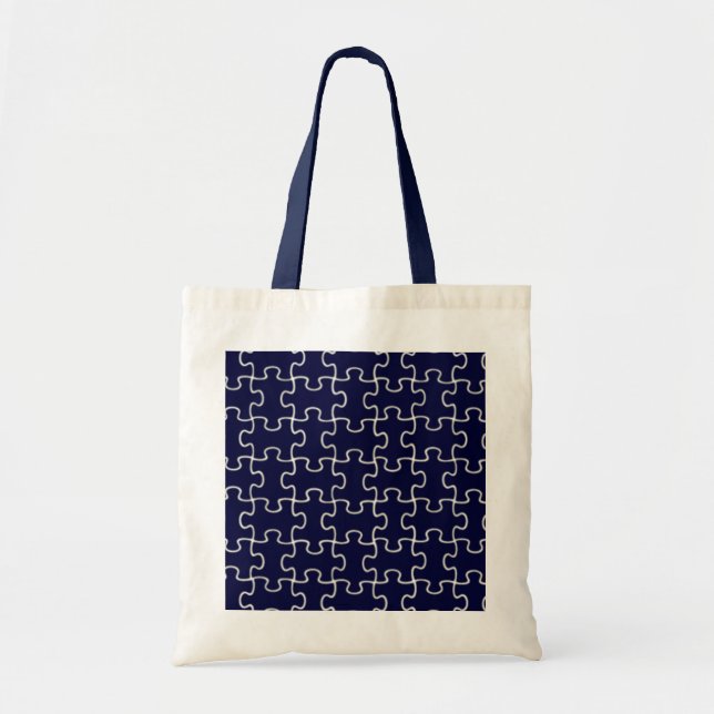 Bolso De Tela piezas de rompecabezas de colores (Frente)