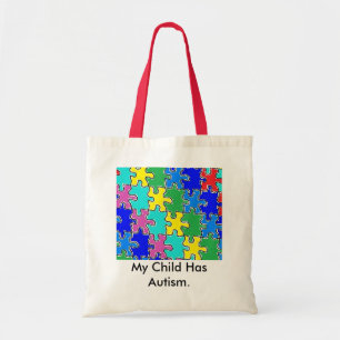 Bolso De Tela piezas de rompecabezas del autismo 40