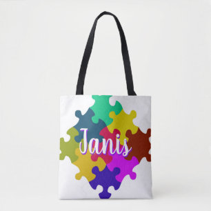 Bolso De Tela Piezas de rompecabezas personalizadas