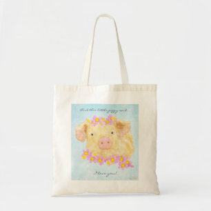 Bolso De Tela Piggy - ¡Este cerdito dijo te amo!