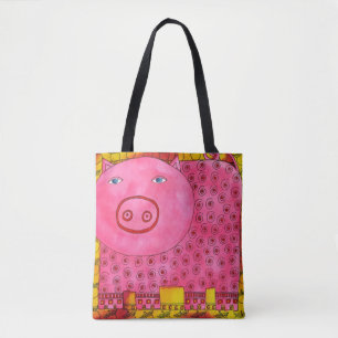 Bolso De Tela Pigmento Acuarela Estampado