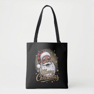 Bolso De Tela Pijamas Navideñas Afroamericanas Santa Claus