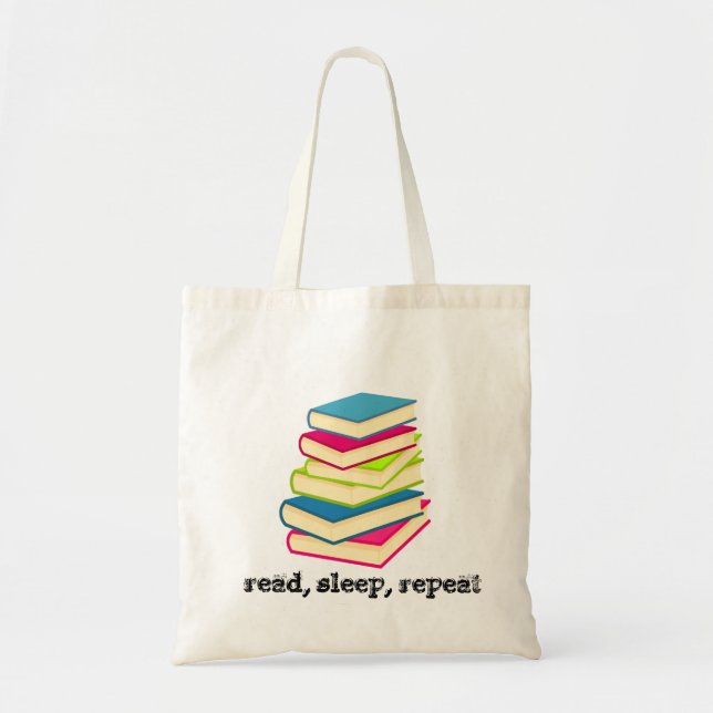 Bolso De Tela Pila de libros de lectura, suspensión, repetición (Frente)