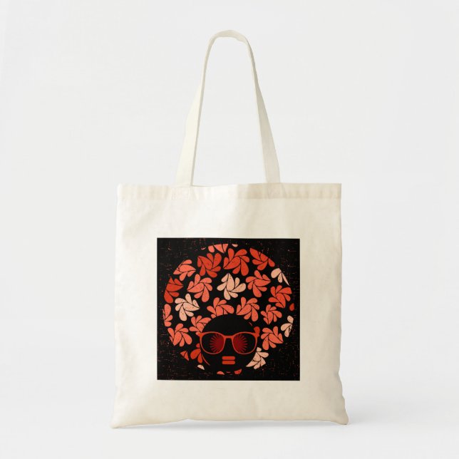 Bolso De Tela Pilar rojo de coral de amor afro (Frente)