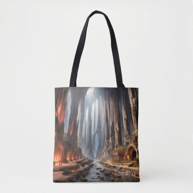 Bolso De Tela Pilares y personas (Anverso)