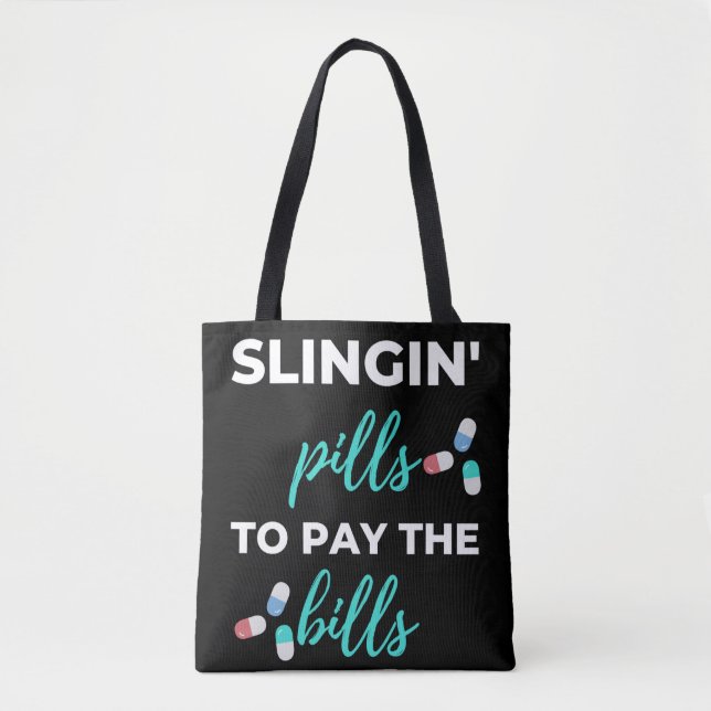 Bolso De Tela Píldoras Para Pagar Las Cuentas (Anverso)