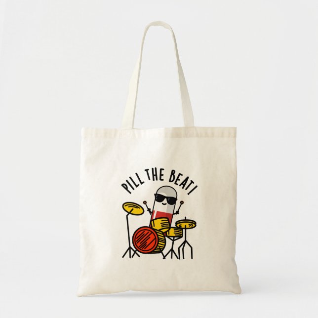 Bolso De Tela Pill The Beat Funny Medicine Music Pun (Frente)